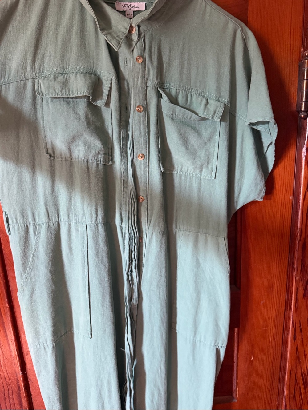Light Sage Utility Shirt Dress